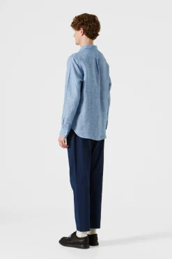 Hombre Edmmond Studios Port Shirt Plain Blue