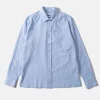 Hombre Edmmond Studios Seersucker Shirt Plain Light Blue