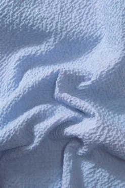 Hombre Edmmond Studios Seersucker Shirt Plain Light Blue