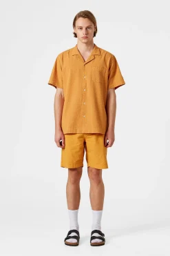 Hombre Edmmond Studios Seersucker Shorts Plain Mustard