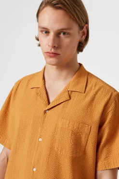 Hombre Edmmond Studios Seersucker Shorts Plain Mustard