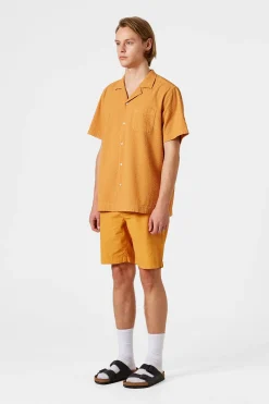 Hombre Edmmond Studios Seersucker Shorts Plain Mustard