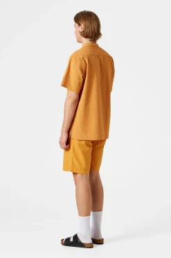 Hombre Edmmond Studios Seersucker Shorts Plain Mustard