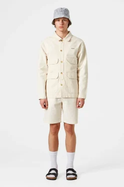 Hombre Edmmond Studios Seersucker Shorts Plain Off White