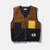 Hombre Edmmond Studios Shearling Vest Plain Brown