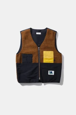 Hombre Edmmond Studios Shearling Vest Plain Brown