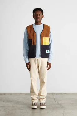 Hombre Edmmond Studios Shearling Vest Plain Brown