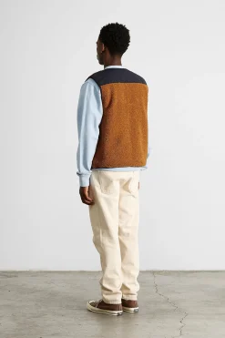 Hombre Edmmond Studios Shearling Vest Plain Brown