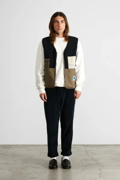 Hombre Edmmond Studios Shearling Vest Plain Navy