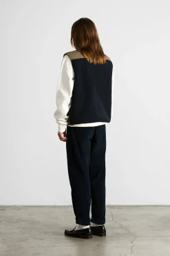 Hombre Edmmond Studios Shearling Vest Plain Navy