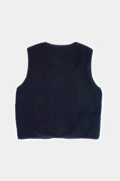 Hombre Edmmond Studios Shearling Vest Plain Navy