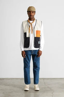 Hombre Edmmond Studios Shearling Vest Plain Off White
