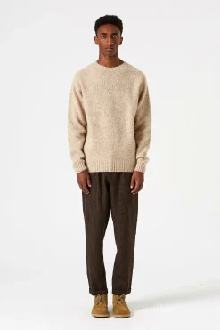 Hombre Edmmond Studios Shetland Sweater Plain Beige