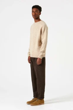 Hombre Edmmond Studios Shetland Sweater Plain Beige