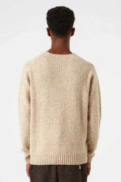 Hombre Edmmond Studios Shetland Sweater Plain Beige