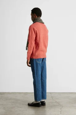 Hombre Edmmond Studios Shetland Sweater Plain Salmon