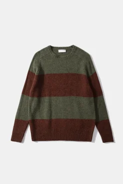 Hombre Edmmond Studios Stripes Sweater Plain Green