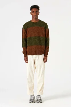 Hombre Edmmond Studios Stripes Sweater Plain Green