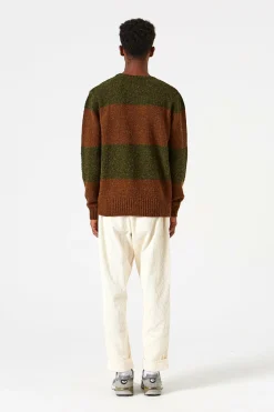 Hombre Edmmond Studios Stripes Sweater Plain Green