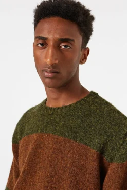 Hombre Edmmond Studios Stripes Sweater Plain Green