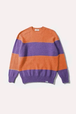 Hombre Edmmond Studios Stripes Sweater Plain Orange