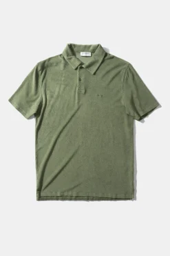Hombre Edmmond Studios Terry Polo Plain Olive