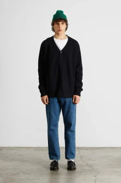 Hombre Edmmond Studios Upper Cardigan Plain Navy