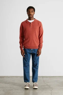 Hombre Edmmond Studios Wool Polo Plain Copper