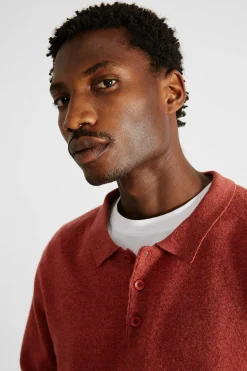 Hombre Edmmond Studios Wool Polo Plain Copper
