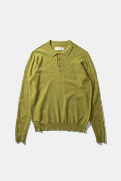 Hombre Edmmond Studios Wool Polo Plain Green