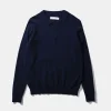 Hombre Edmmond Studios Wool Polo Plain Navy