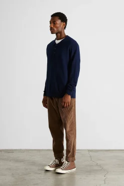 Hombre Edmmond Studios Wool Polo Plain Navy