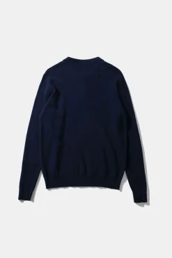 Hombre Edmmond Studios Wool Polo Plain Navy